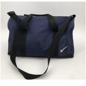 Nike Vintage Blue Black Zip Closure Large Gym Travel Duffle Bag